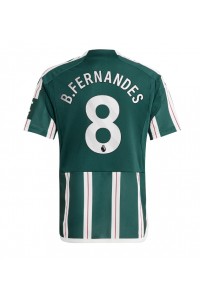 Manchester United Bruno Fernandes #8 Jalkapallovaatteet Vieraspaita 2023-24 Lyhythihainen